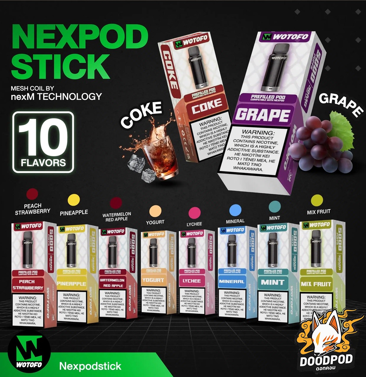 หัว Nexpod 5000 Puffs