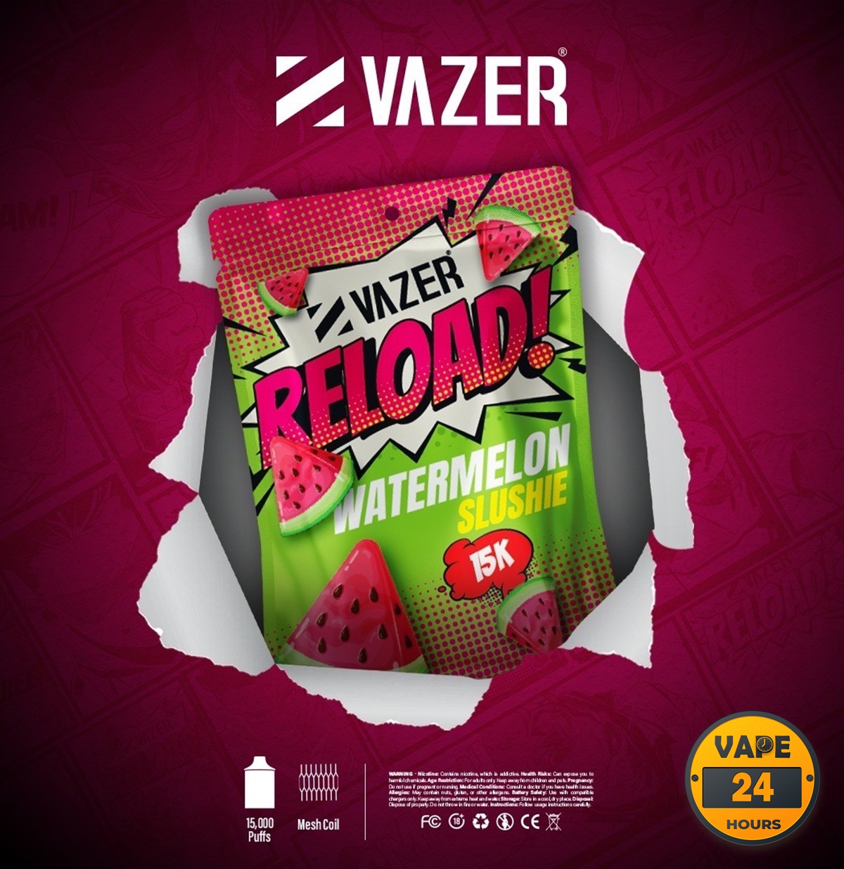 หัวเปลี่ยน Vazer Reload 15K
