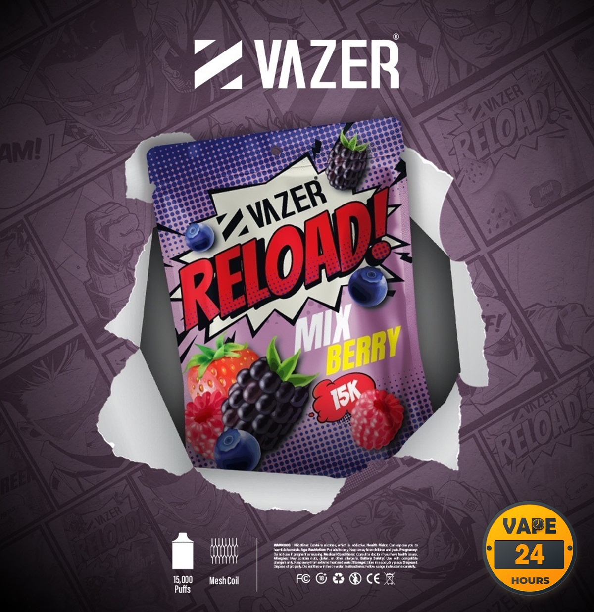 หัวเปลี่ยน Vazer Reload 15K