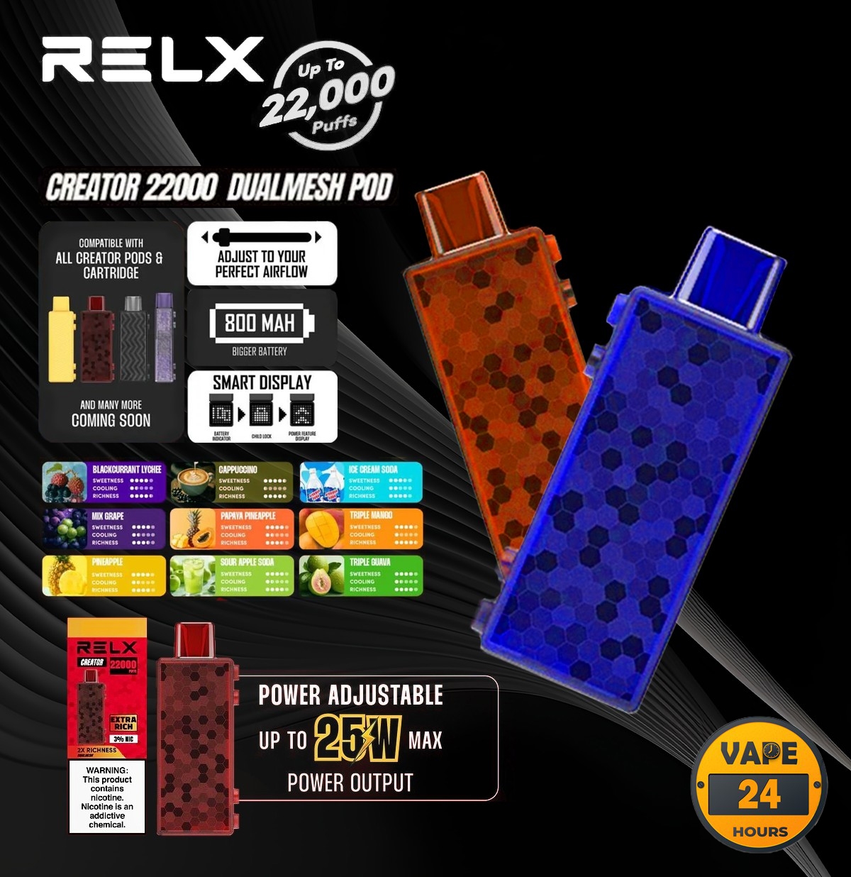 หัว Relx Creator 22000 Puffs